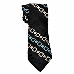 Wemlon Wembley Geometric Blue Tie Business Formal Career Vintage Retro Grandpa